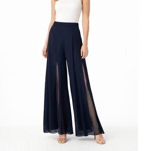 Tadashi Shoji Collection pants Palazzo High Rise Wide Leg Flare Flowy black S 6*